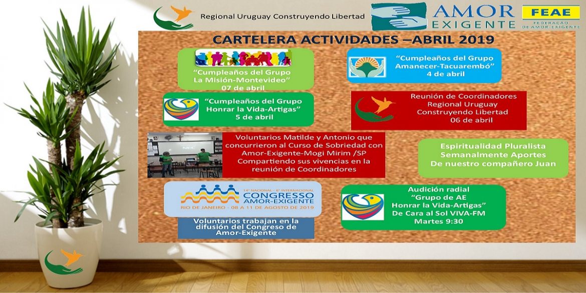 Cartelera de actividades-Abril 2019